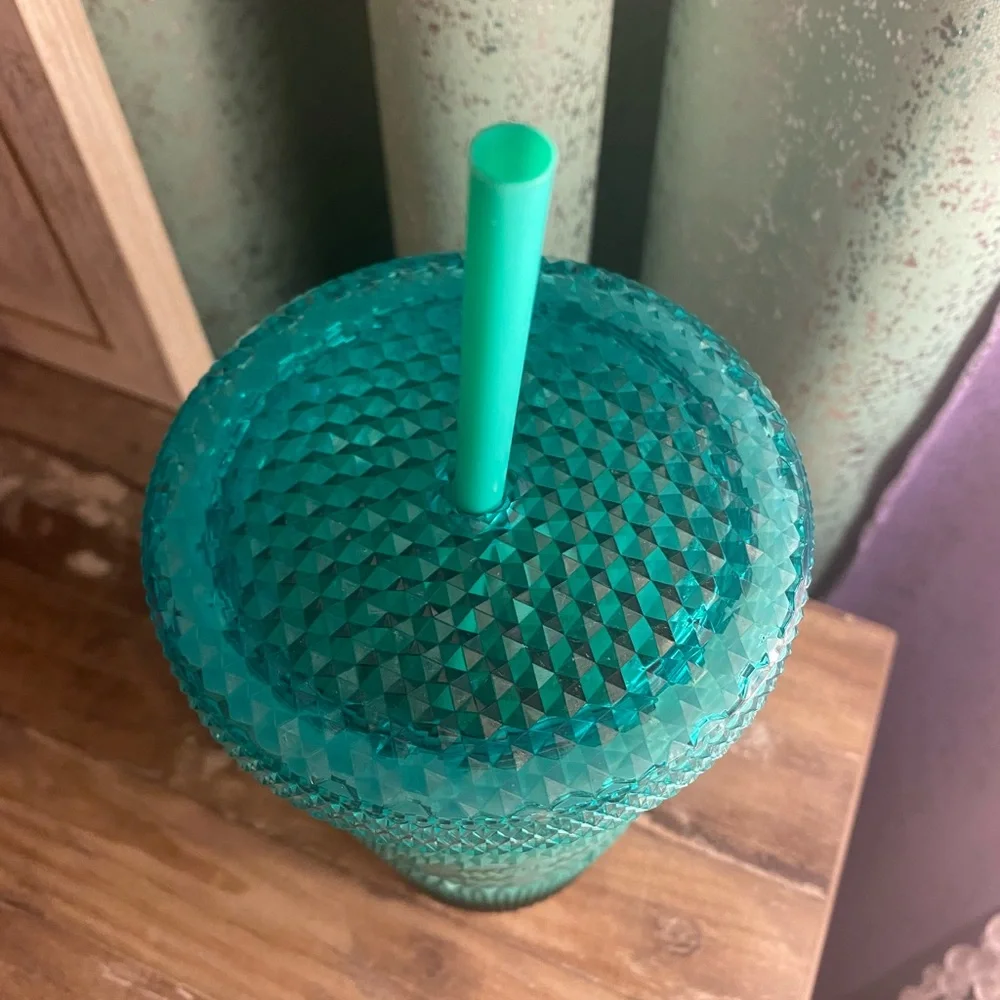 Starbucks Green Gradient Studded Tumbler Fall Winter Holiday 2022 - Picture 4 of 6